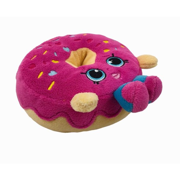 Shopkins Pink Sprinkle Smiley Face Donut Stuffed Animal Plush Toy Collectible - Picture 9 of 10